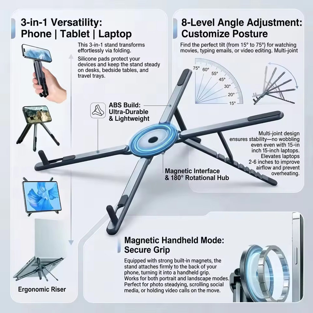 Tablet Phone Accessories - Penyangga Ponsel Magnetik Portabel & Tongkat