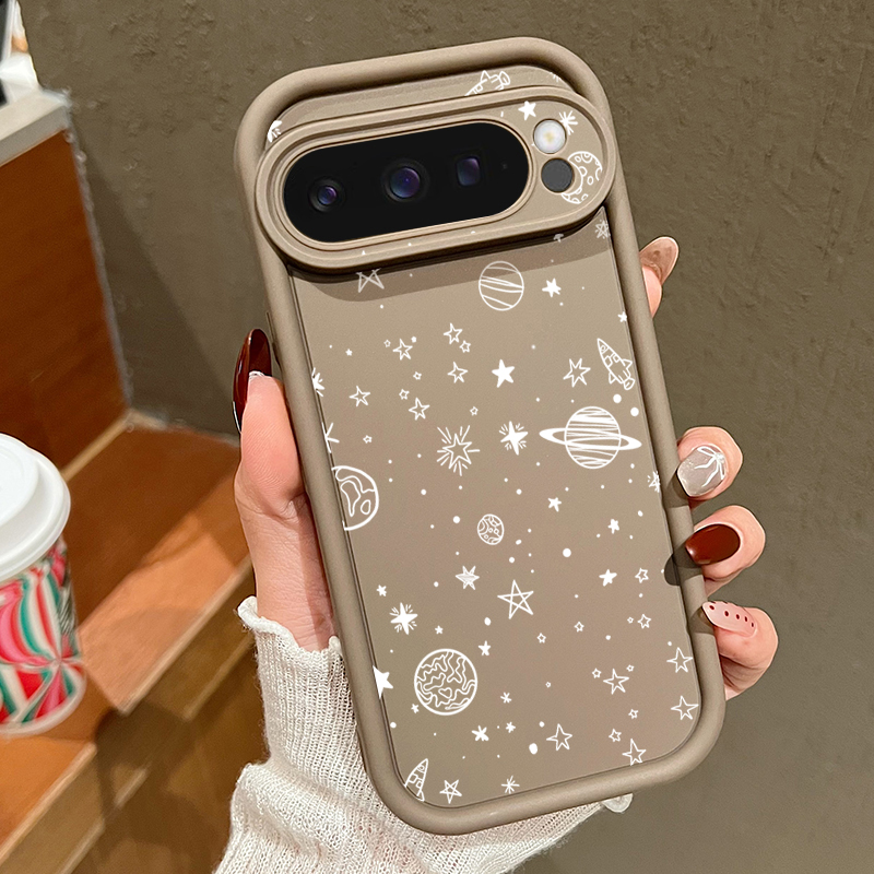 Google Pixel 9 Pro - Casing Ponsel Pola Bulan Bintang Bersinar